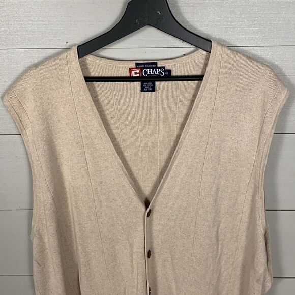 Ralph Lauren Chaps hand framed linen/cotton blend vest size XL - Picture 2 of 7